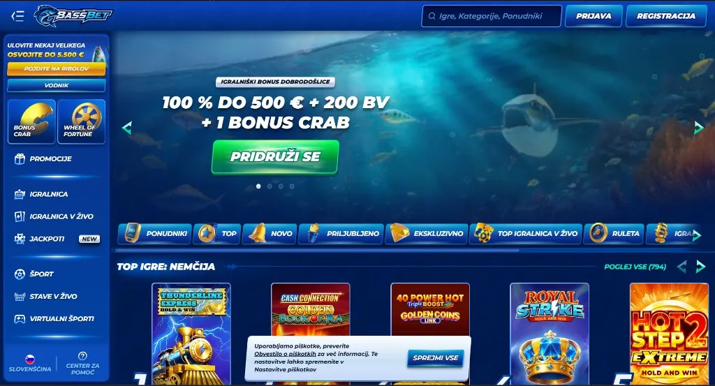 Bassbet na namiznem zaslonu
